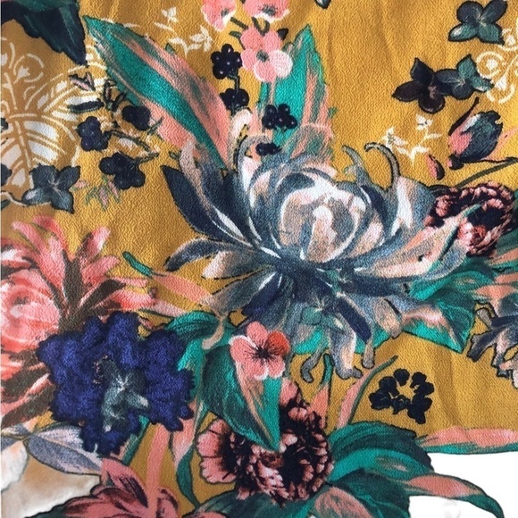 Ava & Viv floral strappy ruffled bell sleeve Fall Top 
Boho western Flowy fit - Picture 8 of 11